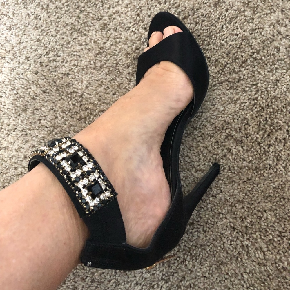 EXPRESS GLITTER HEELS CLUBBING ANKLE DETAIL